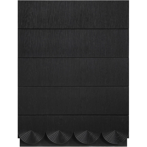 Scallop Oak Veneer Chest in Black