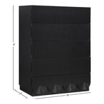 Scallop Oak Veneer Chest in Black