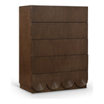 Scallop Oak Veneer Chest in Brown