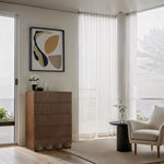 Scallop Oak Veneer Chest in Brown