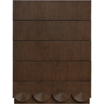 Scallop Oak Veneer Chest in Brown