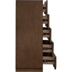 Scallop Oak Veneer Chest in Brown