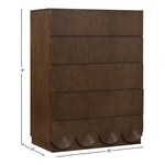 Scallop Oak Veneer Chest in Brown