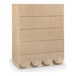 Scallop Oak Veneer Chest in Natural