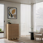 Scallop Oak Veneer Chest in Natural