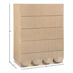 Scallop Oak Veneer Chest in Natural