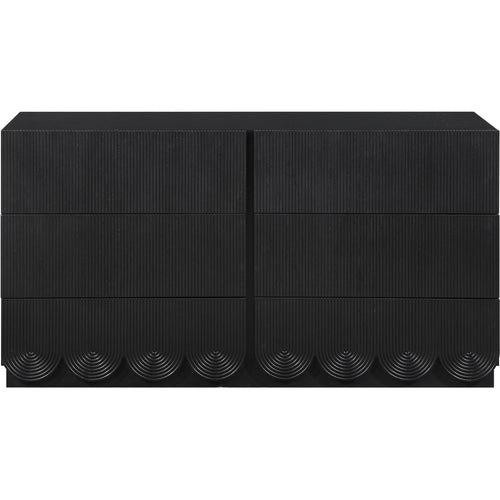 Scallop Oak Veneer Dresser in Black