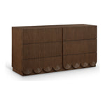 Scallop Oak Veneer Dresser in Brown