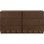 Scallop Oak Veneer Dresser in Brown