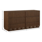 Scallop Oak Veneer Dresser in Brown