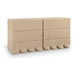 Scallop Oak Veneer Dresser in Natural