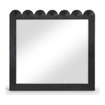 Scallop Oak Veneer Mirror in Black