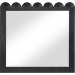 Scallop Oak Veneer Mirror in Black