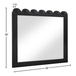 Scallop Oak Veneer Mirror in Black