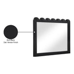 Scallop Oak Veneer Mirror in Black