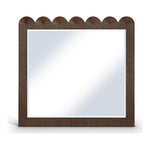 Scallop Oak Veneer Mirror in Brown