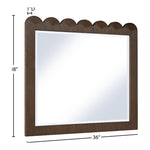 Scallop Oak Veneer Mirror in Brown