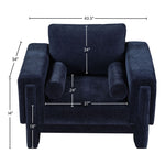 Madeline Chenille Fabric Upholstered Chair in Navy