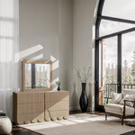 Scallop Oak Veneer Mirror in Natural