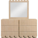 Scallop Oak Veneer Mirror in Natural