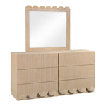 Scallop Oak Veneer Mirror in Natural