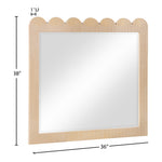 Scallop Oak Veneer Mirror in Natural