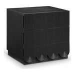 Scallop Oak Veneer Nightstand in Black
