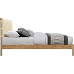 Asher Vegan Leather Upholstered King Bed (3 Boxes) in Cream