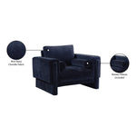 Madeline Chenille Fabric Upholstered Chair in Navy