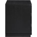 Scallop Oak Veneer Nightstand in Black