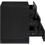 Scallop Oak Veneer Nightstand in Black