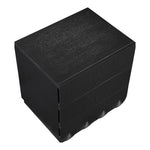 Scallop Oak Veneer Nightstand in Black