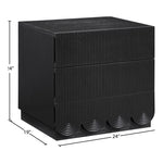 Scallop Oak Veneer Nightstand in Black
