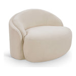 Caspian Chenille Fabric Upholstered Chair in Beige