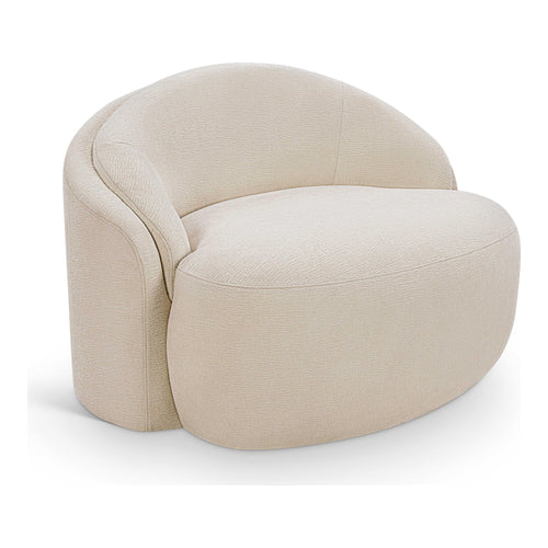 Caspian Chenille Fabric Upholstered Chair in Beige