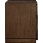 Scallop Oak Veneer Nightstand in Brown