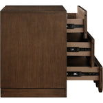 Scallop Oak Veneer Nightstand in Brown