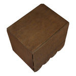 Scallop Oak Veneer Nightstand in Brown