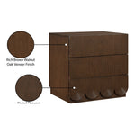 Scallop Oak Veneer Nightstand in Brown