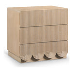 Scallop Oak Veneer Nightstand in Natural