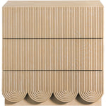 Scallop Oak Veneer Nightstand in Natural