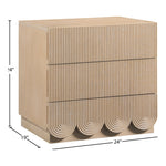 Scallop Oak Veneer Nightstand in Natural