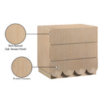 Scallop Oak Veneer Nightstand in Natural