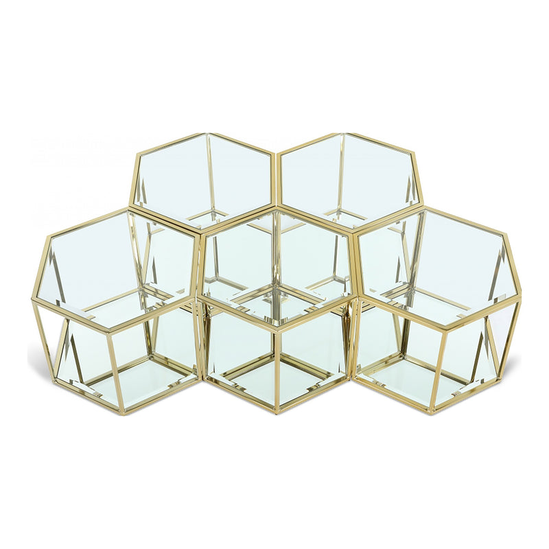 Sei Glass And Steel 5pc. Modular Coffee Table in Gold