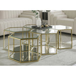 Sei Glass And Steel 5pc. Modular Coffee Table in Gold