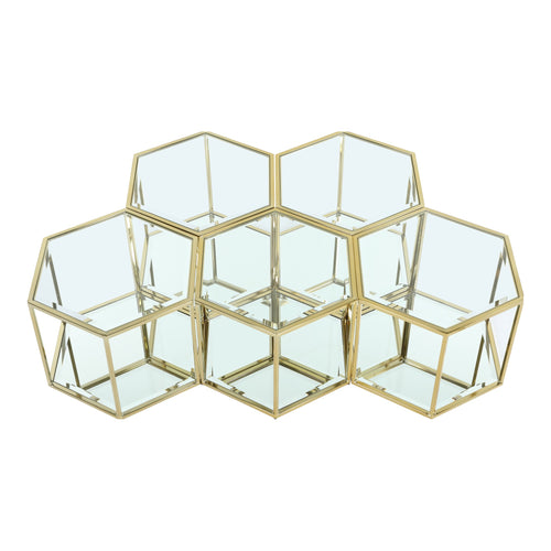 Sei Glass And Steel 5pc. Modular Coffee Table in Gold