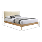 Asher Vegan Leather Upholstered King Bed (3 Boxes) in Cream