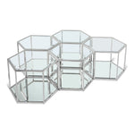 Sei Glass And Steel 5pc. Modular Coffee Table in Chrome