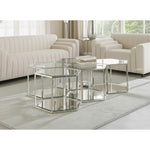 Sei Glass And Steel 5pc. Modular Coffee Table in Chrome