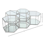 Sei Glass And Steel 5pc. Modular Coffee Table in Chrome